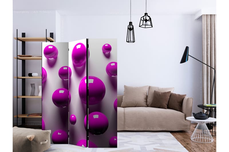 PURPLE BALLS Rumsavdelare 135x172 cm - Artgeist sp. z o. o. - Inredning & dekor - Dekor & inredningsdetaljer - Rumsavdelare