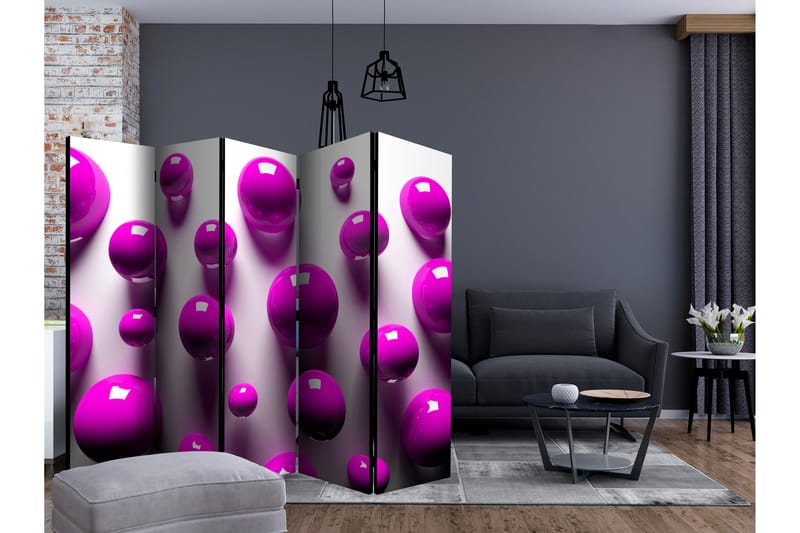 PURPLE BALLS Rumsavdelare 225x172 cm - Artgeist sp. z o. o. - Inredning & dekor - Dekor & inredningsdetaljer - Rumsavdelare