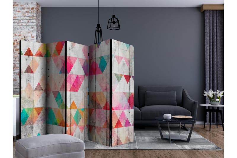 RAINBOW TRIANGLES Rumsavdelare 225x172 cm - Artgeist sp. z o. o. - Inredning & dekor - Dekor & inredningsdetaljer - Rumsavdelare