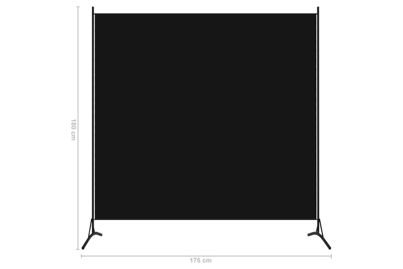 Rumsavdelare 1 panel svart 175x180 cm - Svart - Rumsavdelare