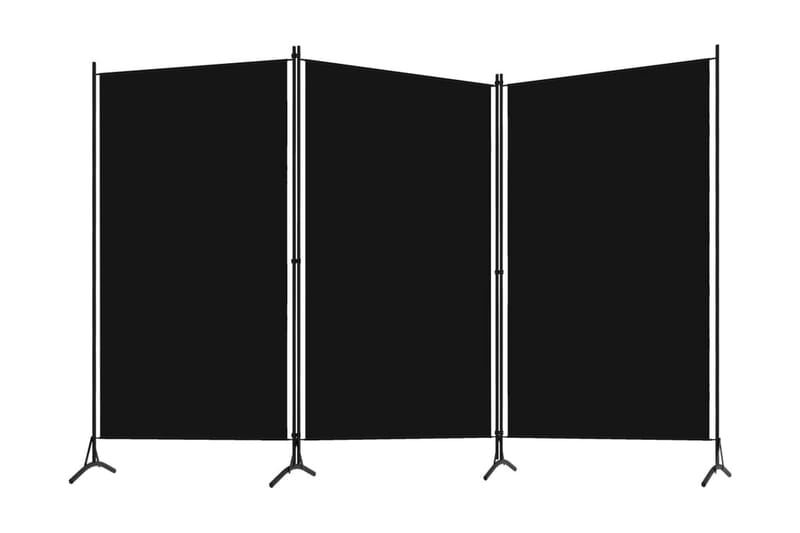 Rumsavdelare 3 paneler svart 260x180 cm - Svart - Rumsavdelare