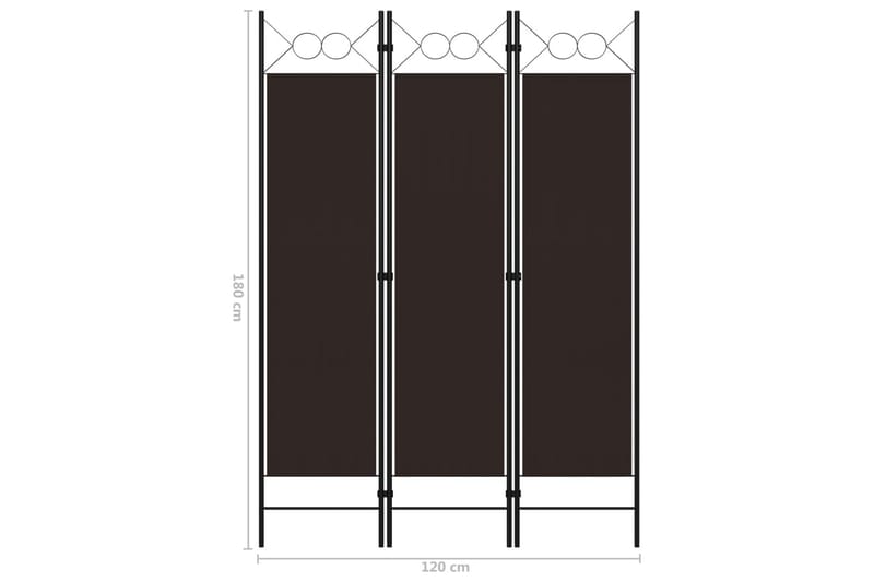 Rumsavdelare 3 paneler brun 120x180 cm - Brun - Inredning & dekor - Dekor & inredningsdetaljer - Rumsavdelare