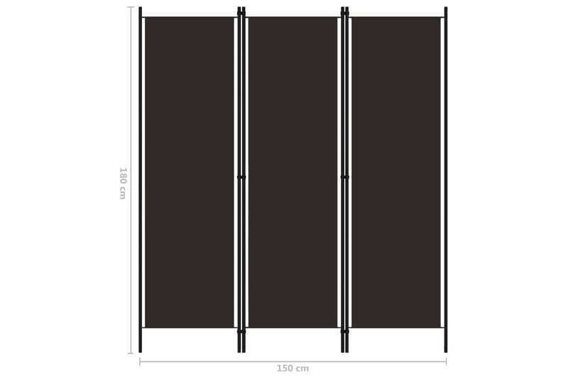 Rumsavdelare 3 paneler brun 150x180 cm - Brun - Inredning & dekor - Dekor & inredningsdetaljer - Rumsavdelare
