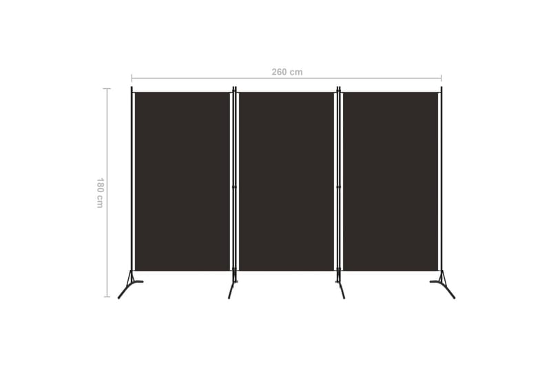 Rumsavdelare 3 paneler brun 260x180 cm - Brun - Inredning & dekor - Dekor & inredningsdetaljer - Rumsavdelare