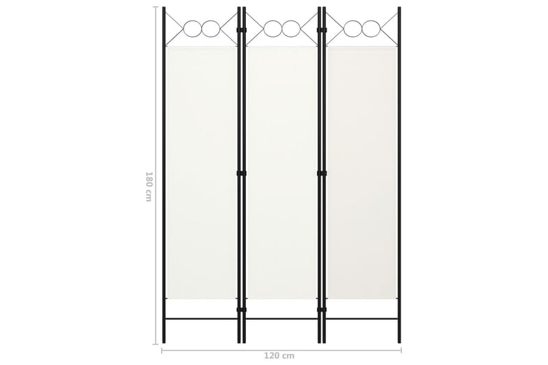 Rumsavdelare 3 paneler gräddvit 120x180 cm - Vit - Inredning & dekor - Dekor & inredningsdetaljer - Rumsavdelare