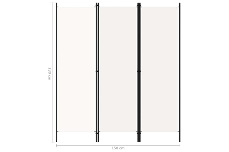 Rumsavdelare 3 paneler gräddvit 150x180 cm - Vit - Inredning & dekor - Dekor & inredningsdetaljer - Rumsavdelare
