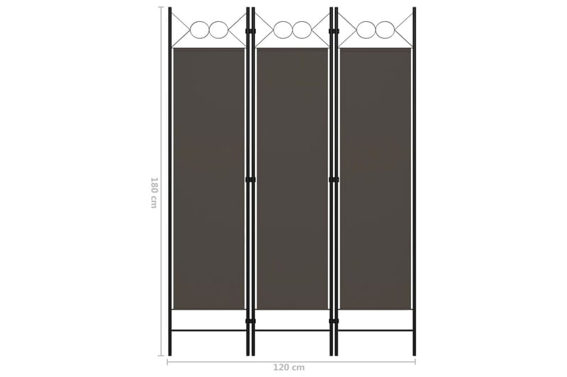 Rumsavdelare 3 paneler antracit 120x180 cm - Grå - Inredning & dekor - Dekor & inredningsdetaljer - Rumsavdelare