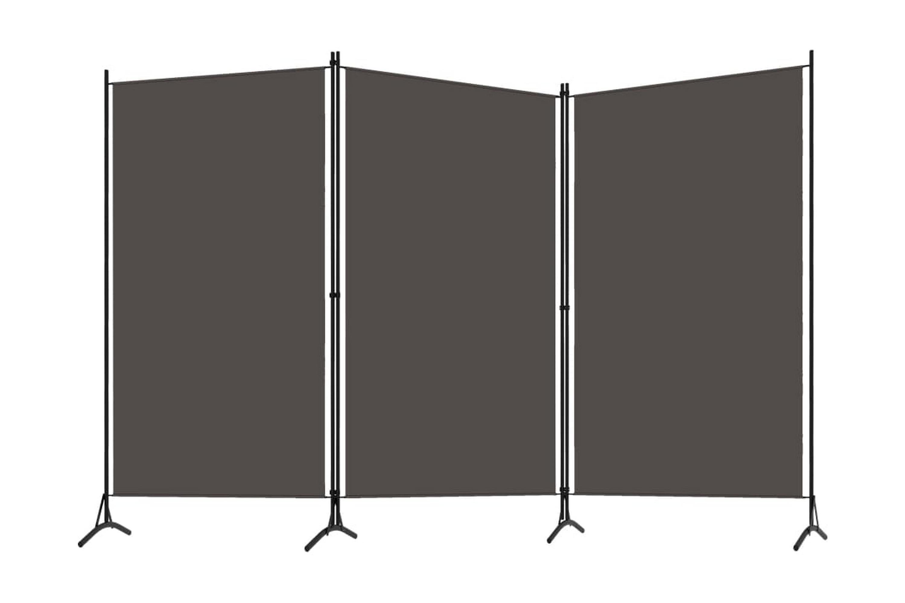 Rumsavdelare 3 paneler antracit 260×180 cm – Grå