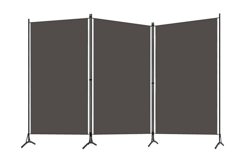 Rumsavdelare 3 paneler antracit 260x180 cm - Grå - Rumsavdelare