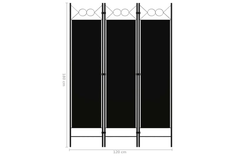 Rumsavdelare 3 paneler svart 120x180 cm - Svart - Inredning & dekor - Dekor & inredningsdetaljer - Rumsavdelare