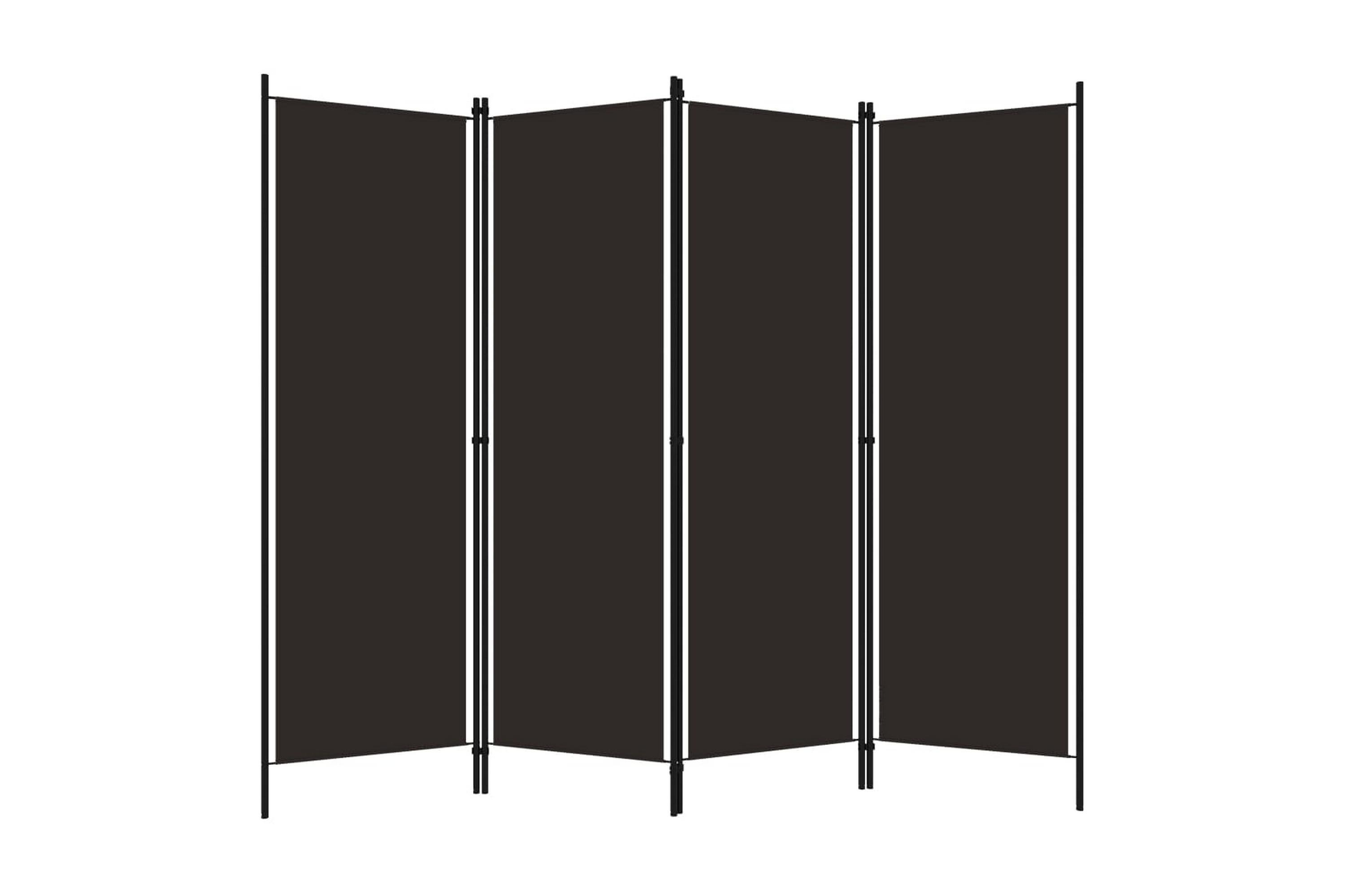 Rumsavdelare 4 paneler brun 200×180 cm – Brun