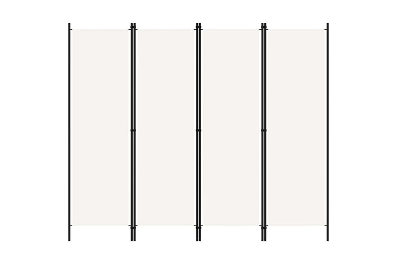 Rumsavdelare 4 paneler gräddvit 200x180 cm - Vit - Rumsavdelare