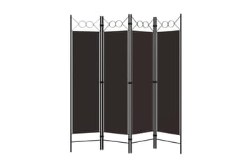 Rumsavdelare 4 paneler brun 160x180 cm