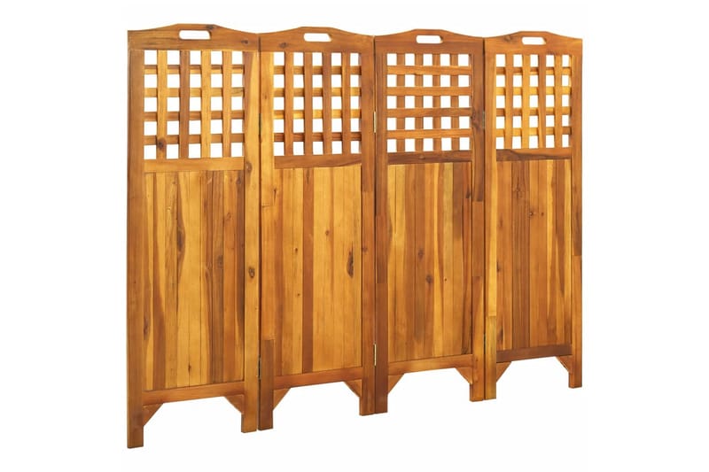 Rumsavdelare 4 paneler 161x2x120 cm massivt akaciaträ - Brun - Inredning & dekor - Dekor & inredningsdetaljer - Rumsavdelare