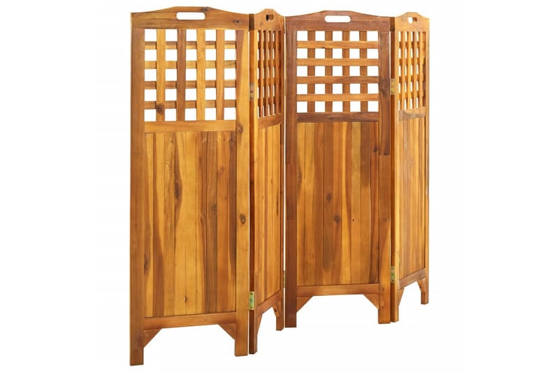 Rumsavdelare 4 paneler 161x2x120 cm massivt akaciaträ - Brun - Inredning & dekor - Dekor & inredningsdetaljer - Rumsavdelare