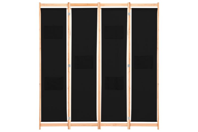 Rumsavdelare 4 paneler 160x170x4 cm svart tyg - Inredning & dekor - Dekor & inredningsdetaljer - Rumsavdelare