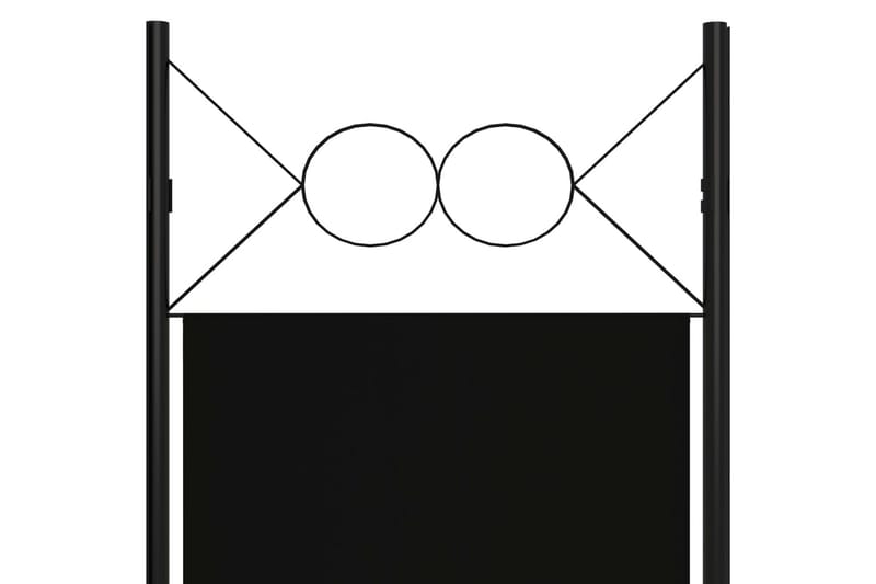 Rumsavdelare 5 paneler svart 200x180 cm - Svart - Rumsavdelare