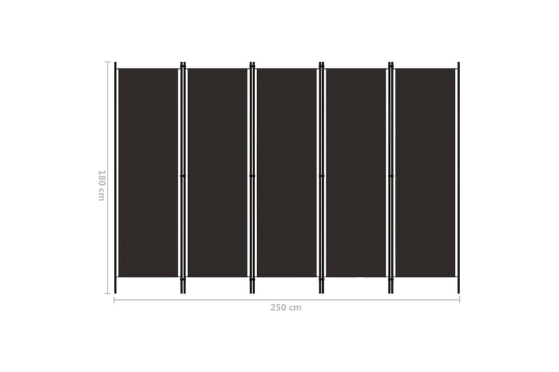 Rumsavdelare 5 paneler brun 250x180 cm - Brun - Inredning & dekor - Dekor & inredningsdetaljer - Rumsavdelare