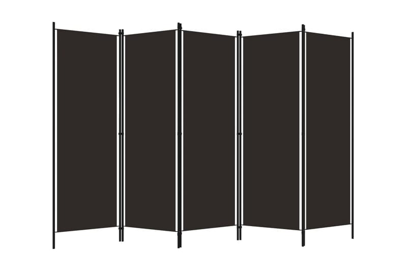 Rumsavdelare 5 paneler brun 250x180 cm - Brun - Rumsavdelare