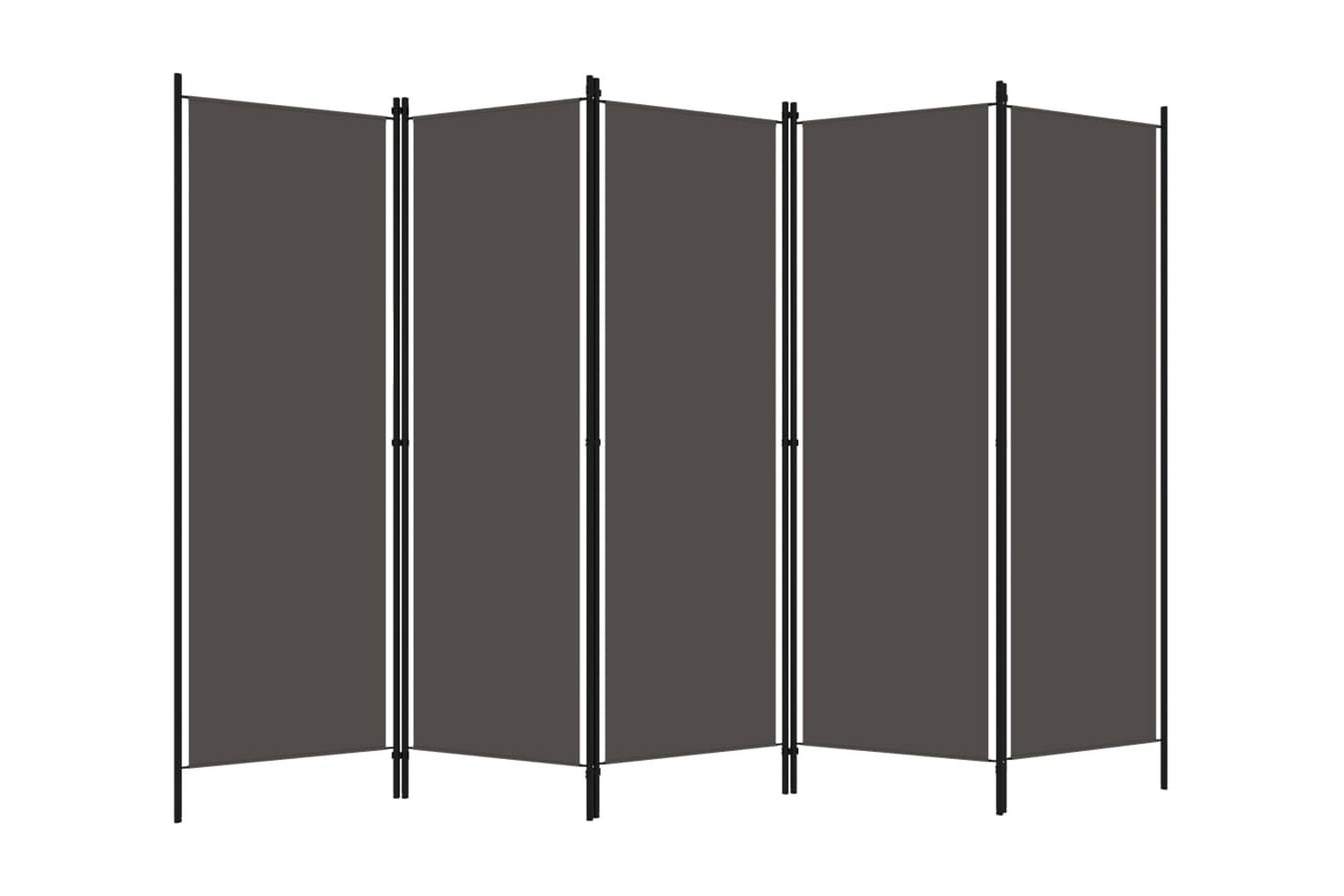 Rumsavdelare 5 paneler antracit 250×180 cm – Grå