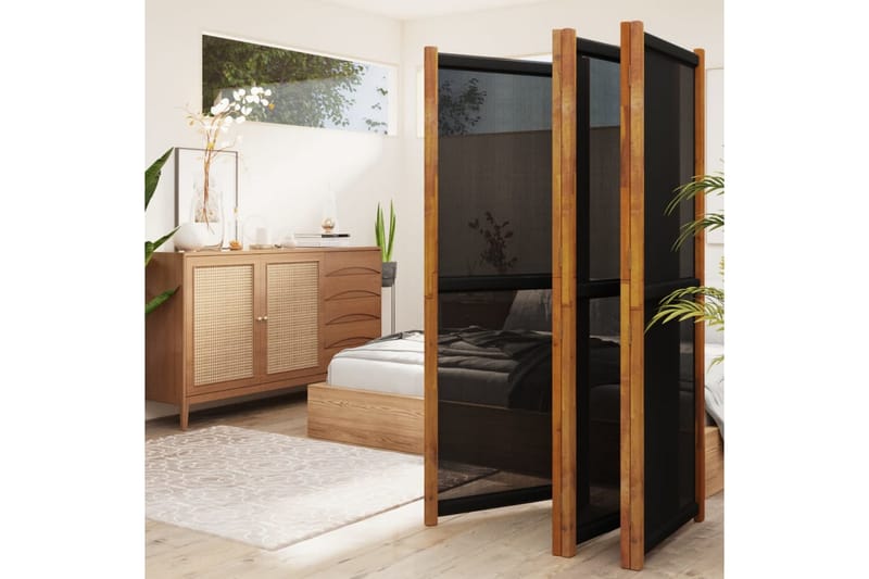 Rumsavdelare 5 paneler svart 350x180 cm - Svart - Inredning & dekor - Dekor & inredningsdetaljer - Rumsavdelare