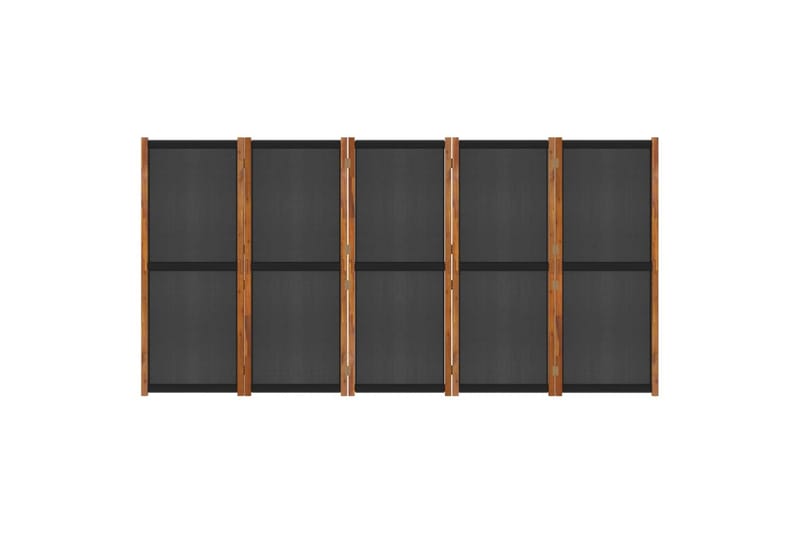Rumsavdelare 5 paneler svart 350x180 cm - Svart - Rumsavdelare