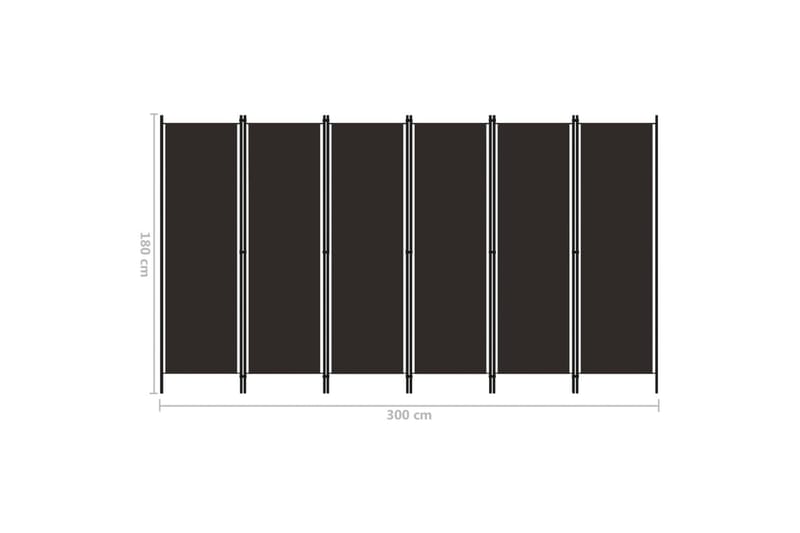 Rumsavdelare 6 paneler brun 300x180 cm - Brun - Inredning & dekor - Dekor & inredningsdetaljer - Rumsavdelare