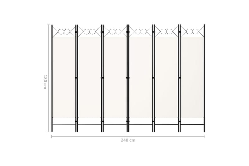 Rumsavdelare 6 paneler gräddvit 240x180 cm - Vit - Inredning & dekor - Dekor & inredningsdetaljer - Rumsavdelare