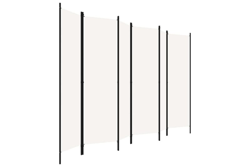 Rumsavdelare 6 paneler gräddvit 300x180 cm - Vit - Rumsavdelare