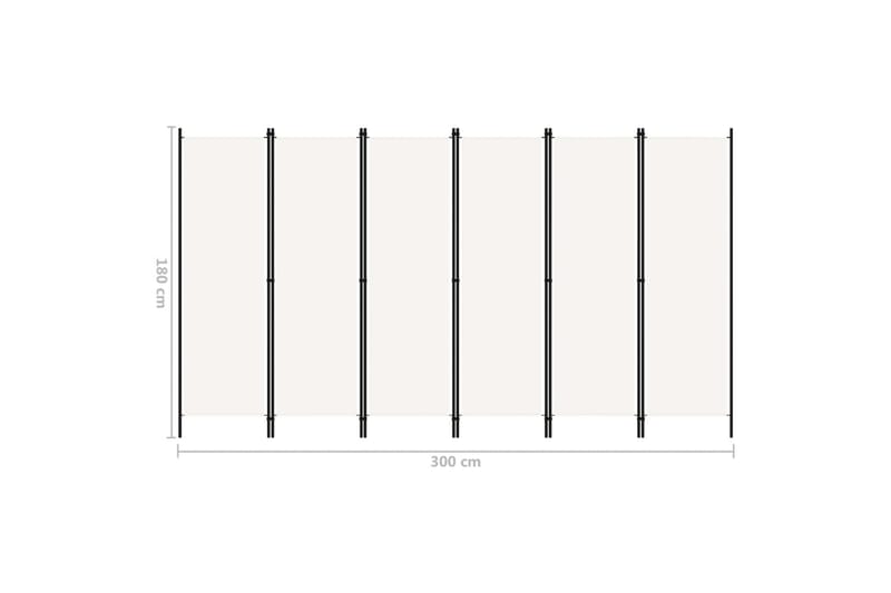 Rumsavdelare 6 paneler gräddvit 300x180 cm - Vit - Inredning & dekor - Dekor & inredningsdetaljer - Rumsavdelare