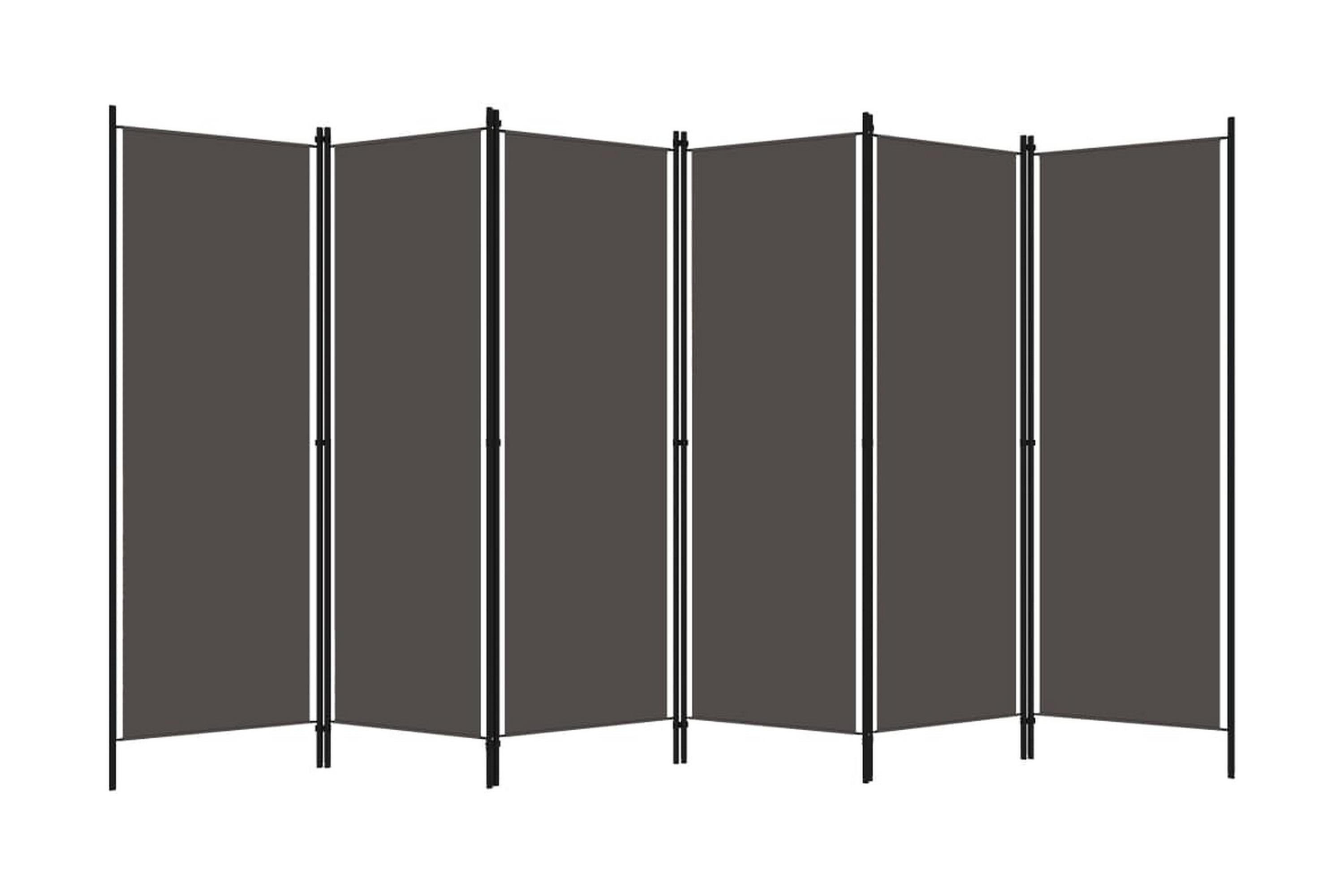 Rumsavdelare 6 paneler antracit 300×180 cm – Grå