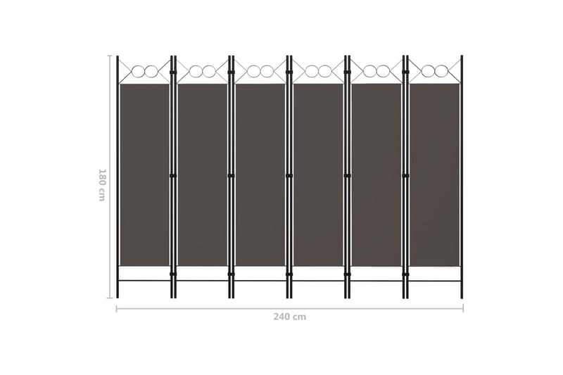 Rumsavdelare 6 paneler antracit 240x180 cm - Grå - Inredning & dekor - Dekor & inredningsdetaljer - Rumsavdelare