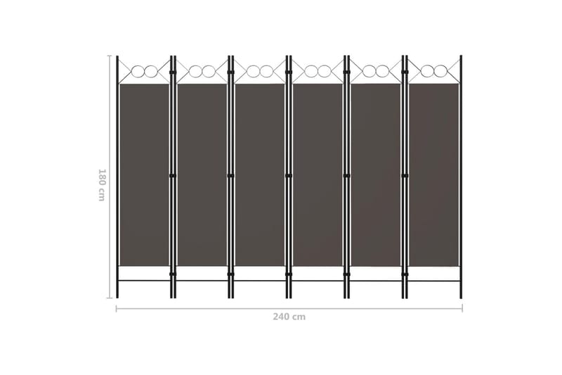 Rumsavdelare 6 paneler antracit 240x180 cm - Grå - Rumsavdelare