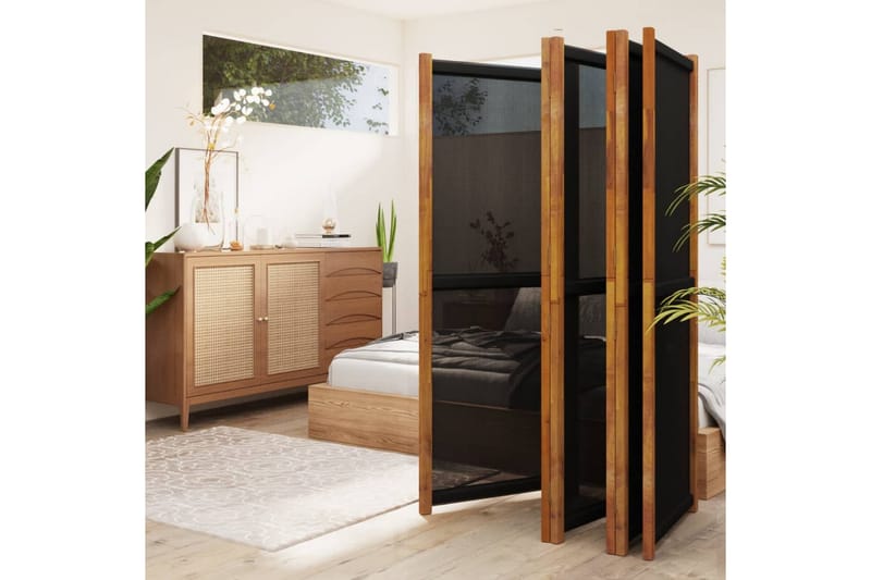 Rumsavdelare 6 paneler svart 420x180 cm - Svart - Inredning & dekor - Dekor & inredningsdetaljer - Rumsavdelare