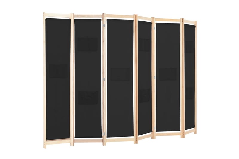 Rumsavdelare 6 paneler 240x170x4 cm svart tyg - Inredning & dekor - Dekor & inredningsdetaljer - Rumsavdelare