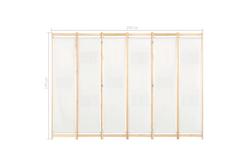 Rumsavdelare 6 paneler 240x170x4 cm gräddvit tyg - Vit - Inredning & dekor - Dekor & inredningsdetaljer - Rumsavdelare