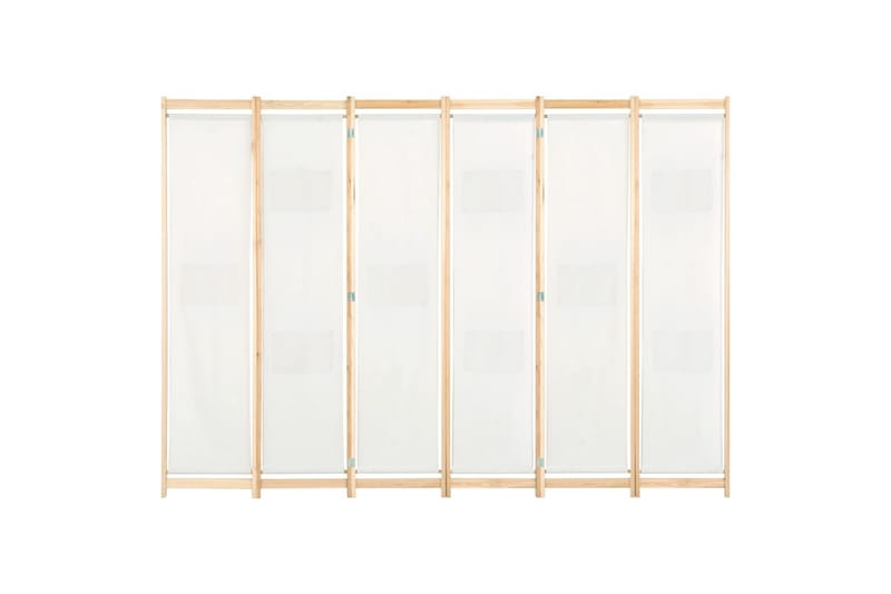Rumsavdelare 6 paneler 240x170x4 cm gräddvit tyg - Vit - Inredning & dekor - Dekor & inredningsdetaljer - Rumsavdelare