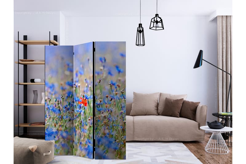 RUMSAVDELARE A Sky-Colored Meadow - Cornflowers 135x172 cm - Artgeist sp. z o. o. - Inredning & dekor - Dekor & inredningsdetaljer - Rumsavdelare