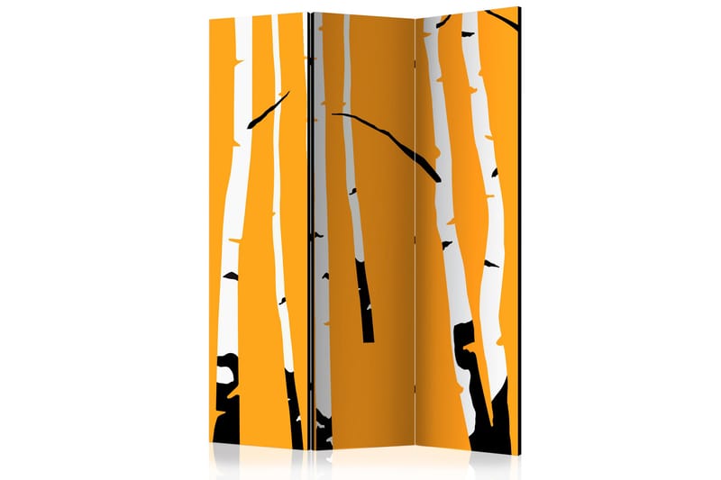 RUMSAVDELARE Birches on the Orange Background 135x172 cm - Artgeist sp. z o. o. - Rumsavdelare