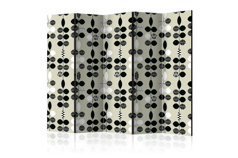 RUMSAVDELARE Black and White Dots II 225x172 cm - Artgeist sp. z o. o. - Rumsavdelare