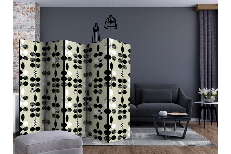 RUMSAVDELARE Black and White Dots II 225x172 cm - Artgeist sp. z o. o. - Inredning & dekor - Dekor & inredningsdetaljer - Rumsavdelare