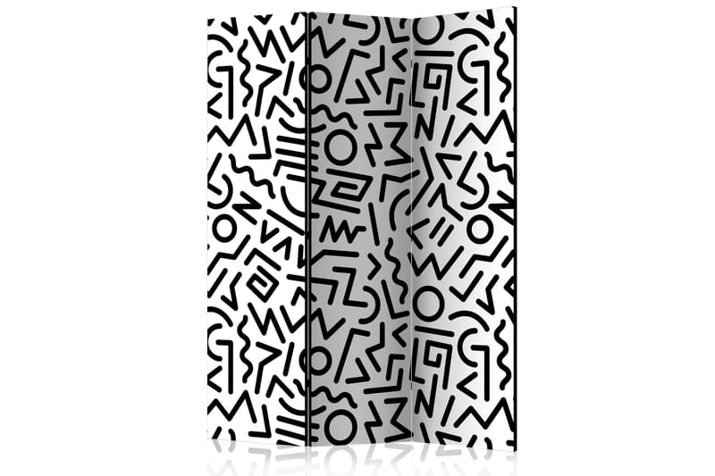 RUMSAVDELARE Black and White Maze 135x172 cm - Artgeist sp. z o. o. - Rumsavdelare