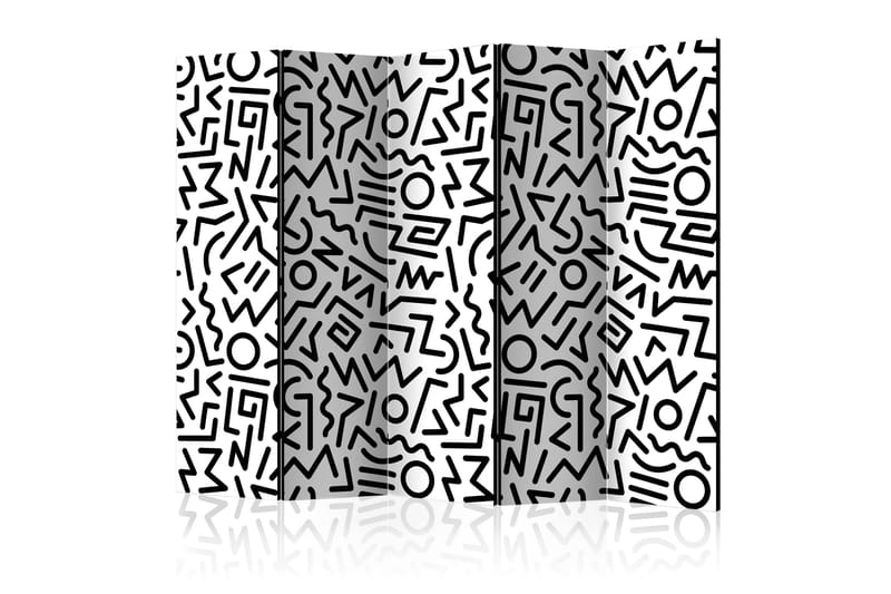 RUMSAVDELARE Black and White Maze II 225x172 cm - Artgeist sp. z o. o. - Rumsavdelare