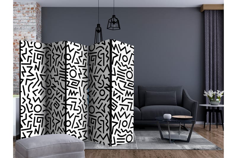 RUMSAVDELARE Black and White Maze II 225x172 cm - Artgeist sp. z o. o. - Inredning & dekor - Dekor & inredningsdetaljer - Rumsavdelare