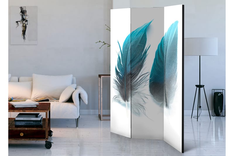 RUMSAVDELARE Blue Feathers 135x172 - Artgeist sp. z o. o. - Inredning & dekor - Dekor & inredningsdetaljer - Rumsavdelare