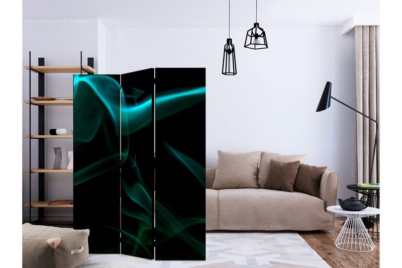 RUMSAVDELARE Blue Smoke Waves 135x172 cm - Artgeist sp. z o. o. - Inredning & dekor - Dekor & inredningsdetaljer - Rumsavdelare