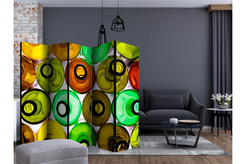 RUMSAVDELARE Bottles Background II 225x172 cm - Artgeist sp. z o. o. - Inredning & dekor - Dekor & inredningsdetaljer - Rumsavdelare