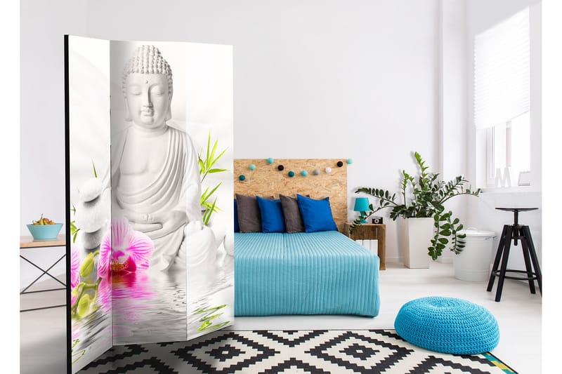 Rumsavdelare Buddha And Orchids 135x172 - Artgeist sp. z o. o. - Inredning & dekor - Dekor & inredningsdetaljer - Rumsavdelare