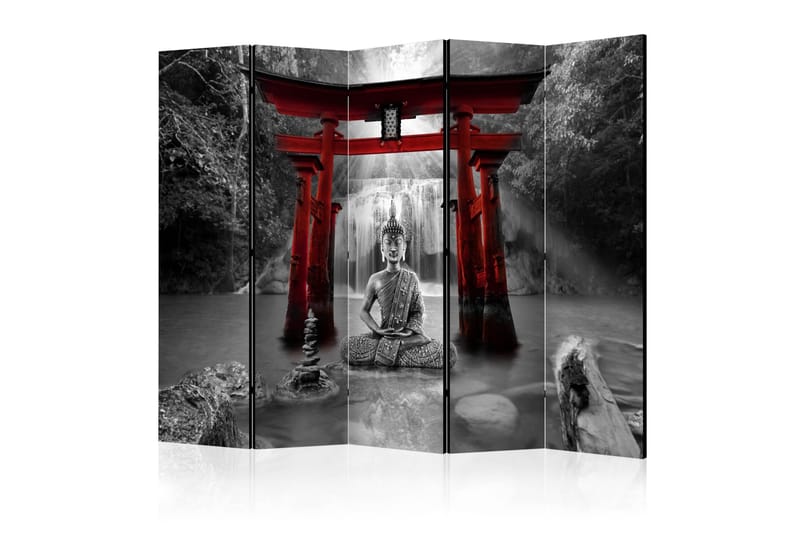 Rumsavdelare - Buddha Smile (Red) II 225x172, Artgeist sp. z o. o.