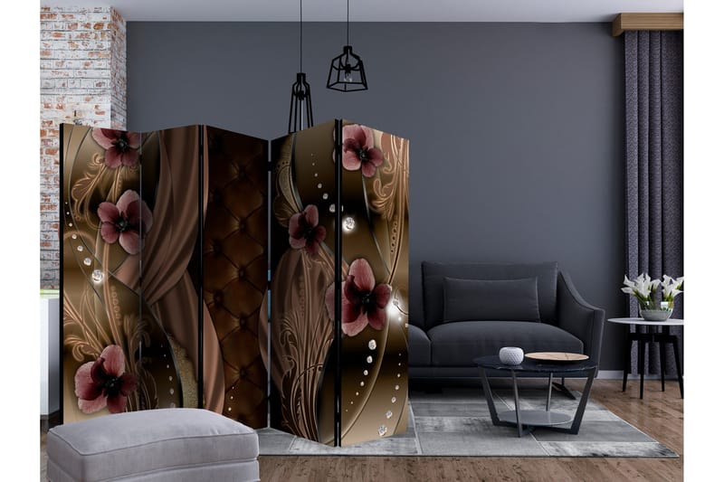 Rumsavdelare - Burgundy pansies II 225x172 - Artgeist sp. z o. o. - Inredning & dekor - Dekor & inredningsdetaljer - Rumsavdelare